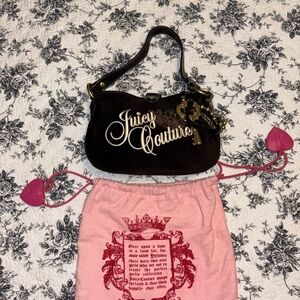 Juicy Couture Black Shoulder Bag with matching wallet & dustbag